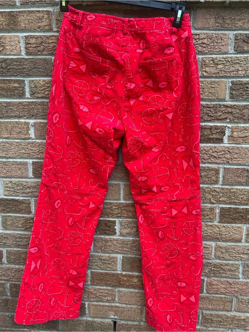 Lilly Pulitzer Bright Red Nautical Print Pants size 8 - Picture 7 of 10